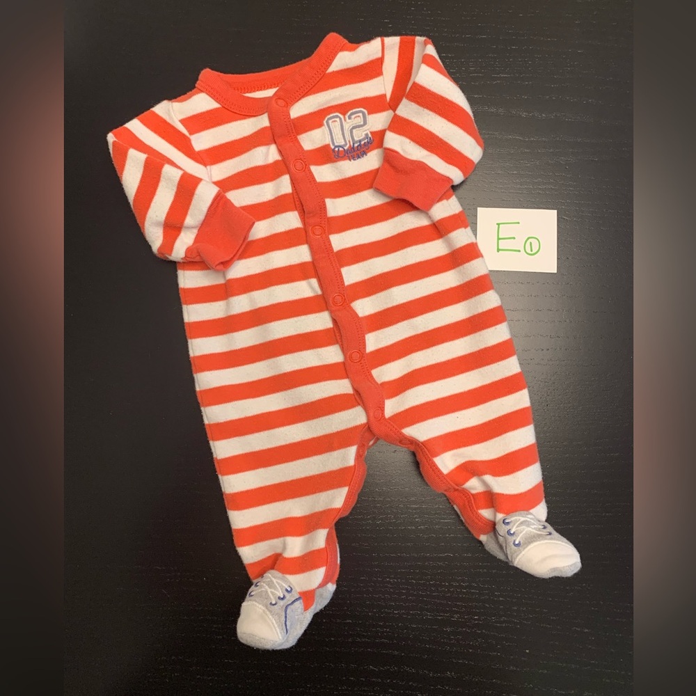 Carter’s 3m (0-3m) Striped Orange and White Footed Sleeper
